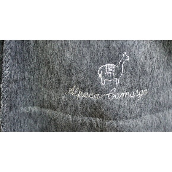 Peru Peruvian Alpaca/Llama Wool Camargo Wool Scarf Dark Grey Fringe O/S Unisex - Picture 2 of 5